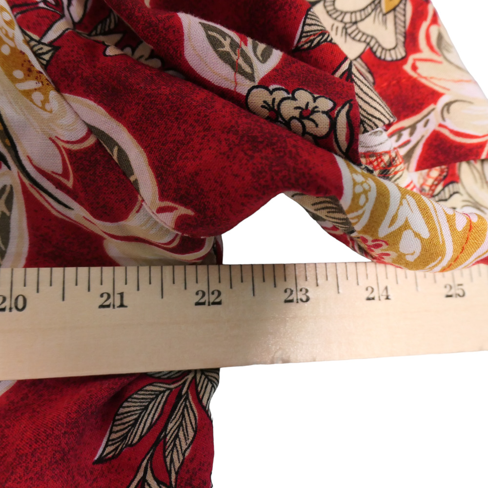Vintage Maggie McNaughton Blouse Womens 16 Red Floral Collared Button Made USA - Picture 7 of 10